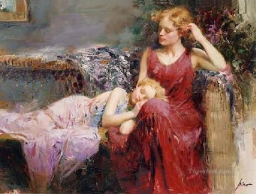 Pino Daeni Painting - El amor de una madre, pintor Pino Daeni